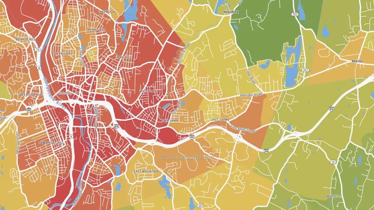06705, CT Map of Vehicle Theft Rates