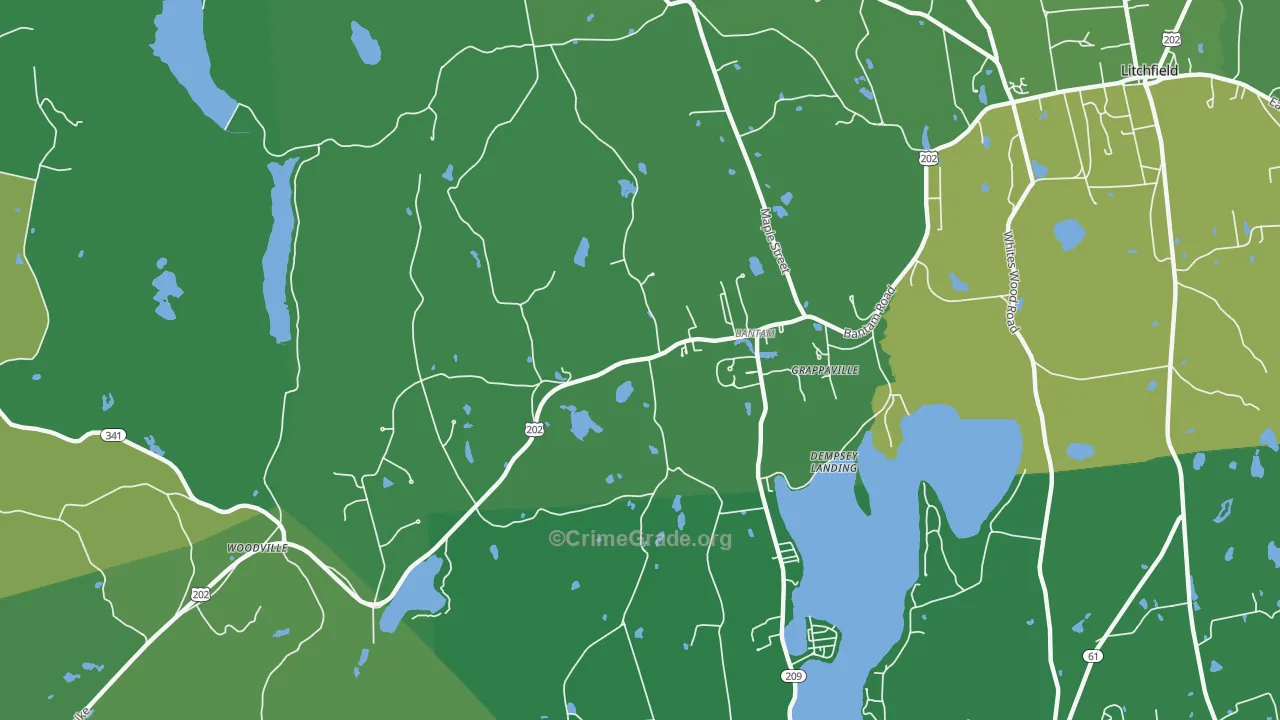 06750, CT Map of Vehicle Theft Rates