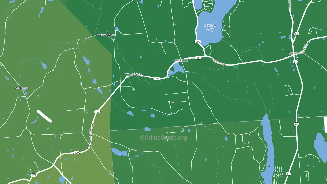06758, CT Map of Vehicle Theft Rates