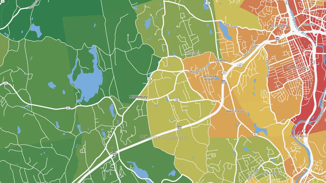 06762, CT Map of Vehicle Theft Rates