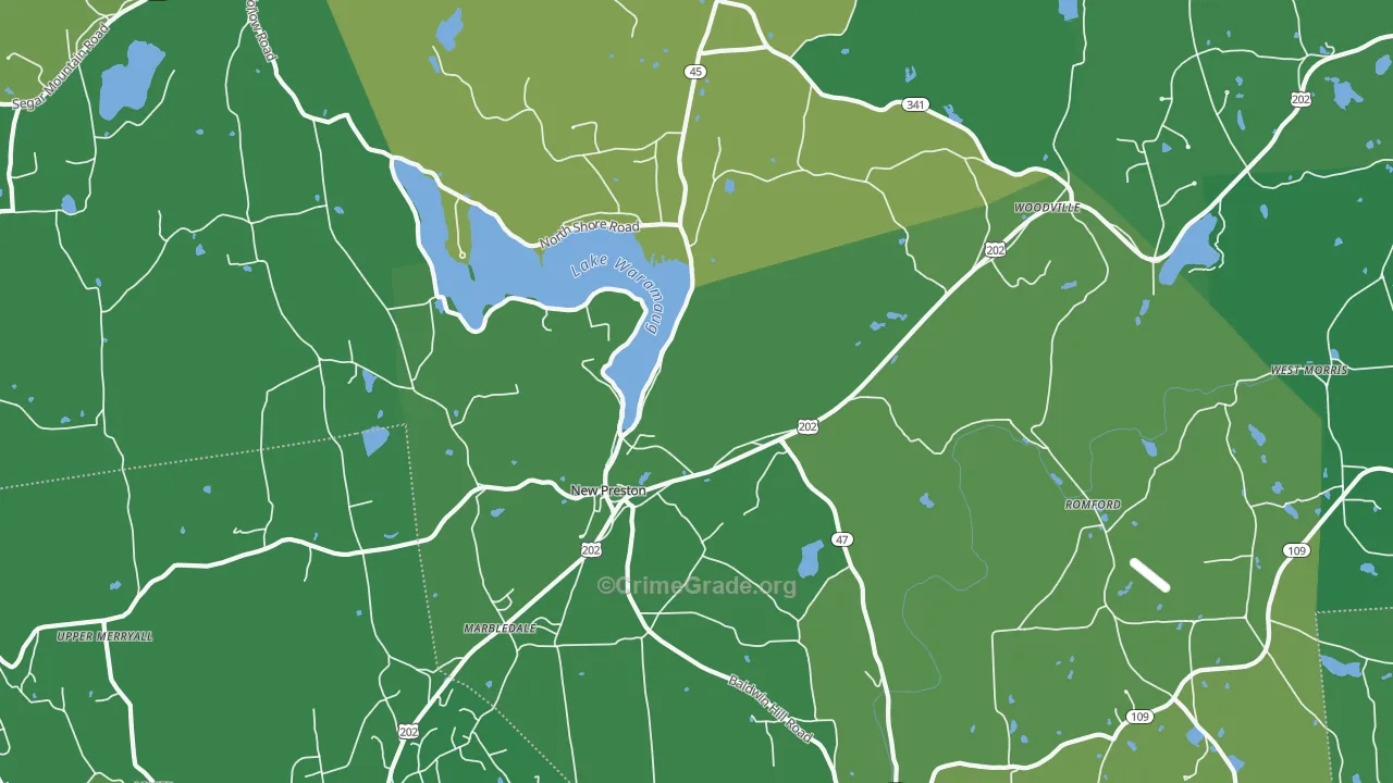 06777, CT Map of Vehicle Theft Rates