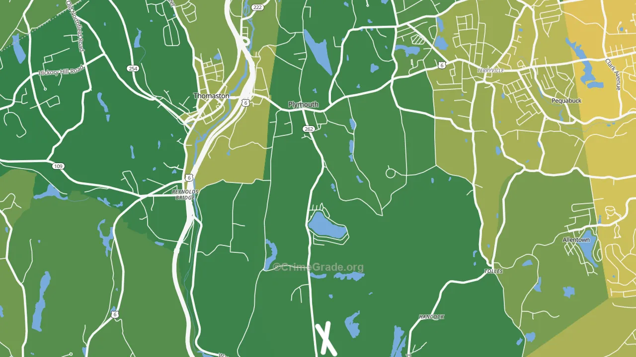 06782, CT Map of Vehicle Theft Rates