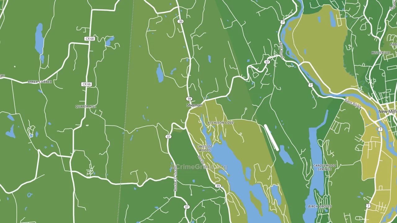 06784, CT Map of Vehicle Theft Rates