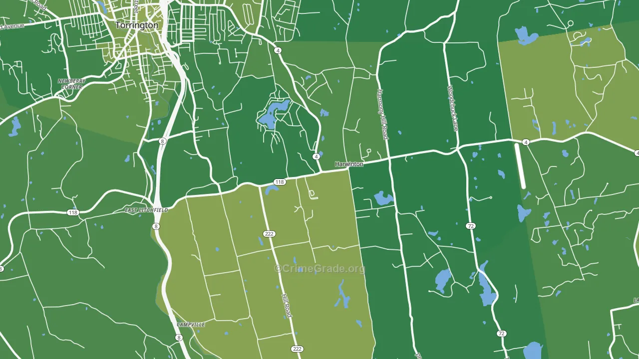 06791, CT Map of Vehicle Theft Rates