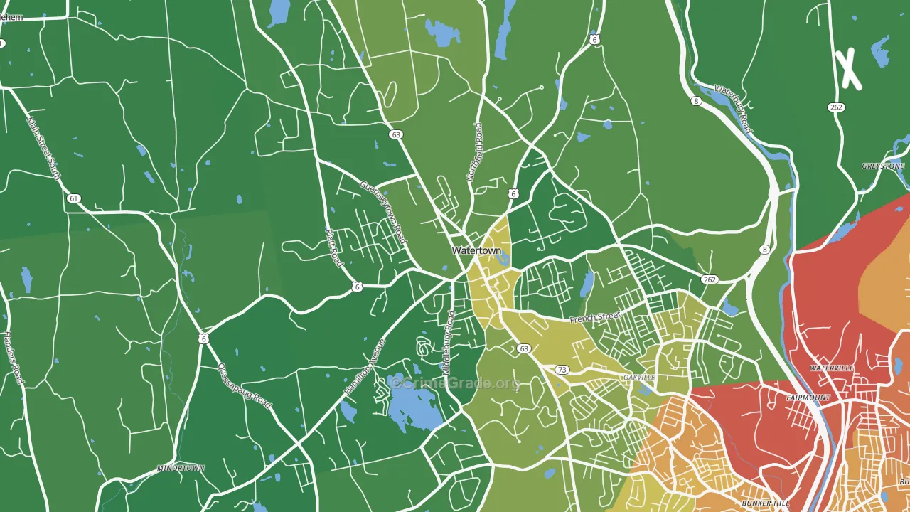 06795, CT Map of Vehicle Theft Rates