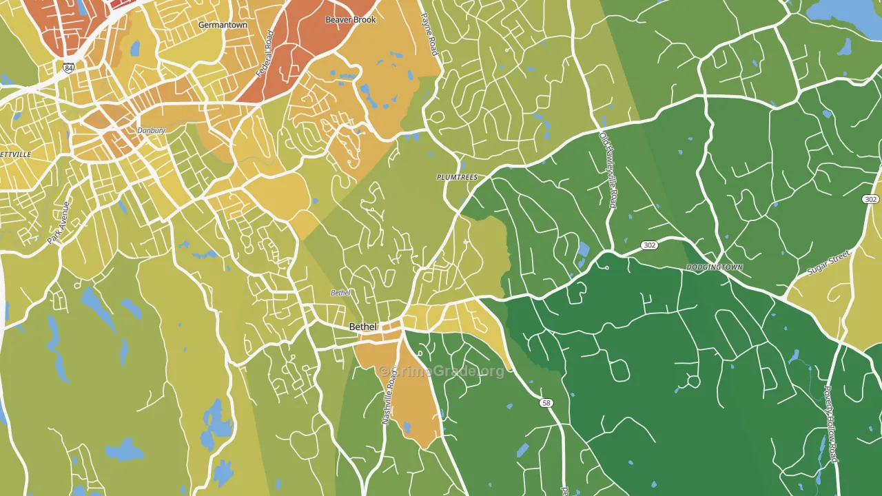 06801, CT Map of Vehicle Theft Rates