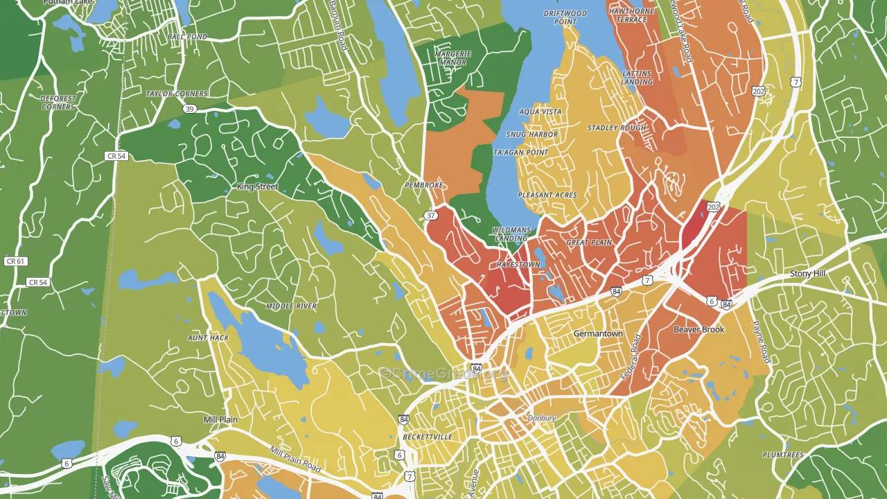 06811, CT Map of Vehicle Theft Rates