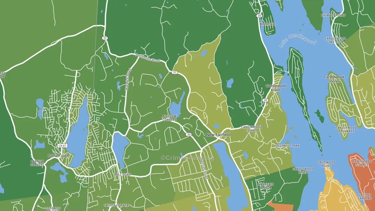 06812, CT Map of Vehicle Theft Rates