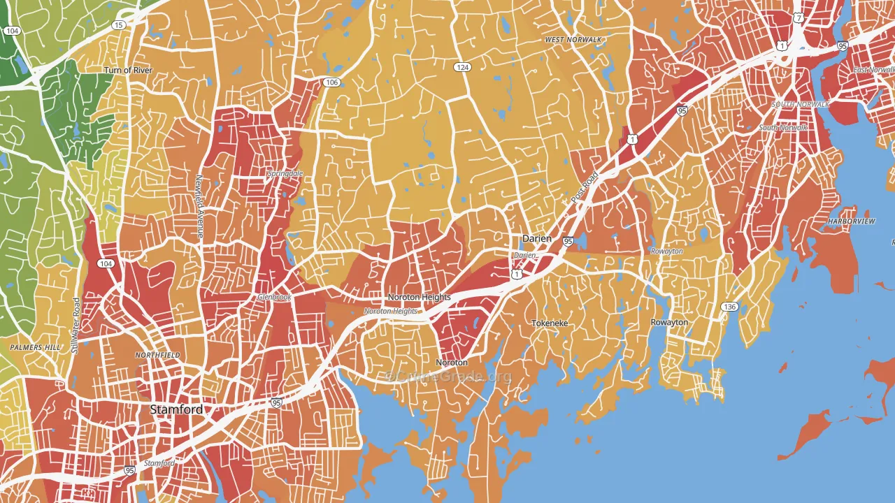 06820, CT Map of Vehicle Theft Rates