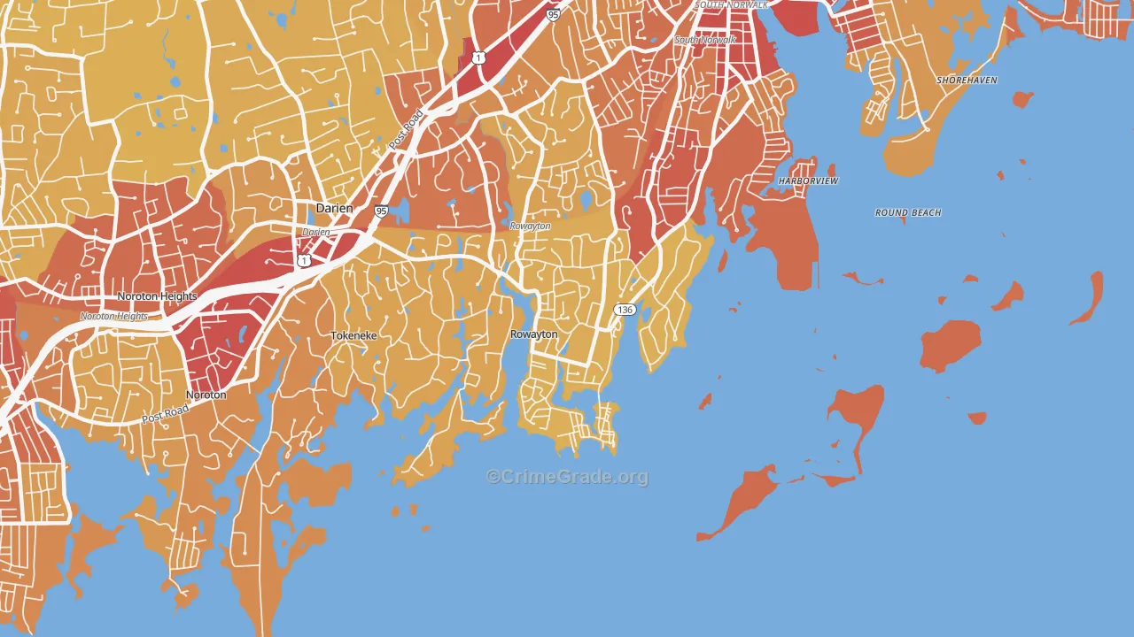 06853, CT Map of Vehicle Theft Rates