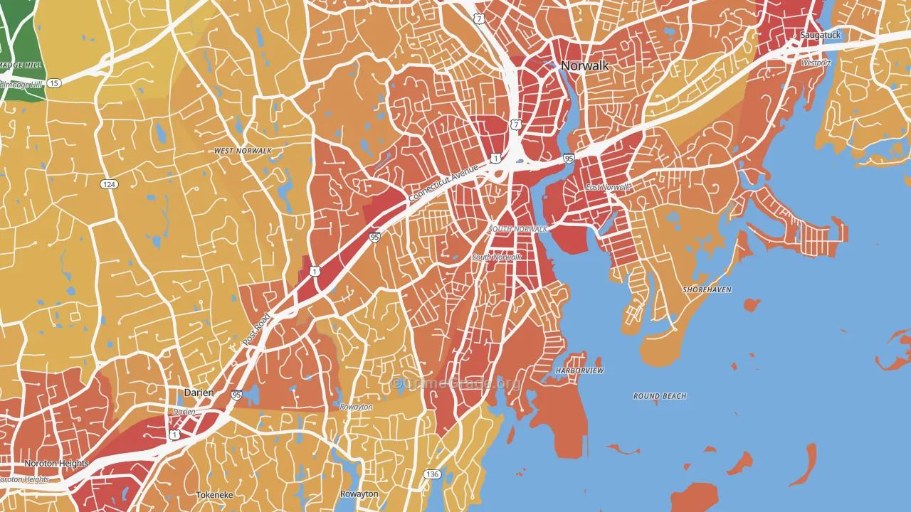 06854, CT Map of Vehicle Theft Rates