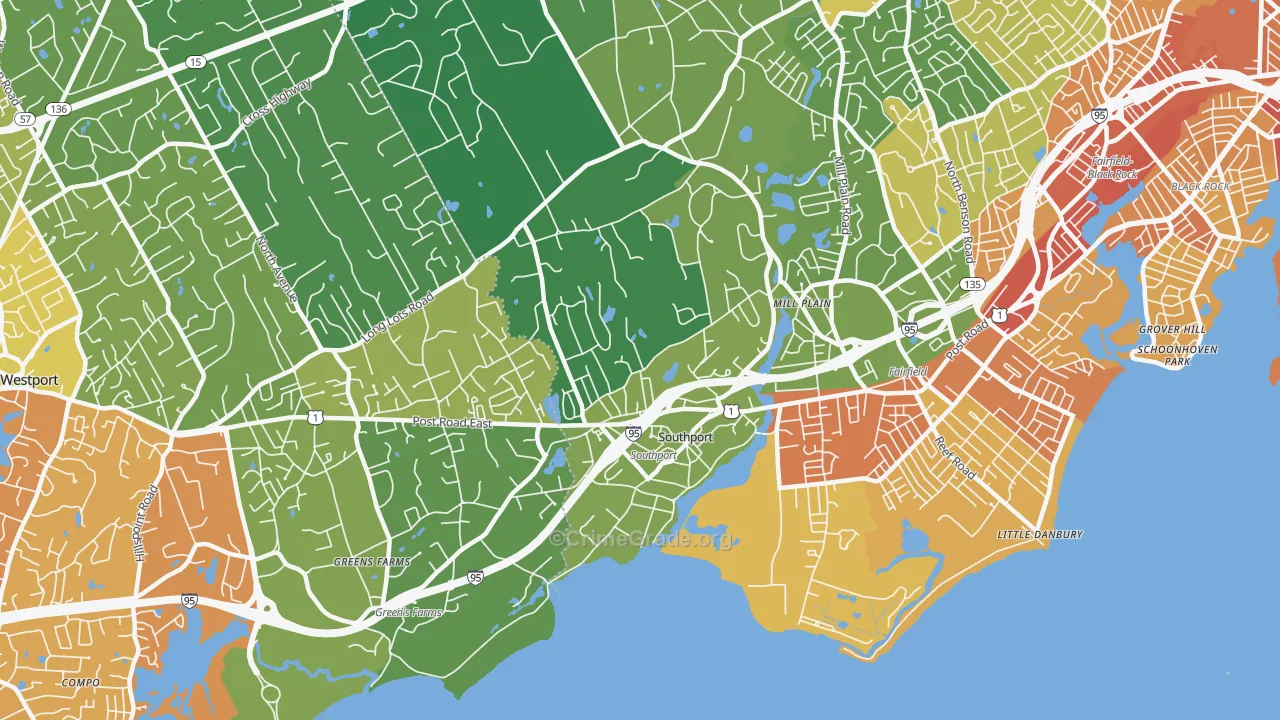 06890, CT Map of Vehicle Theft Rates
