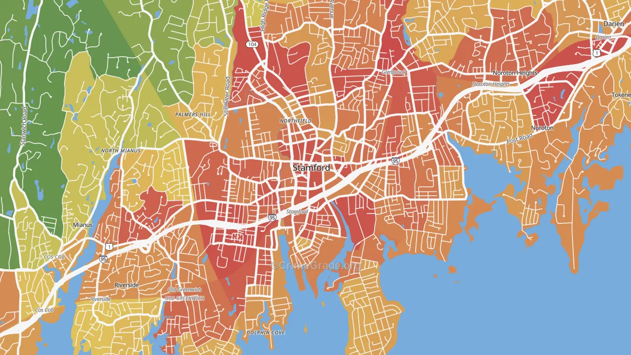 06902, CT Map of Vehicle Theft Rates