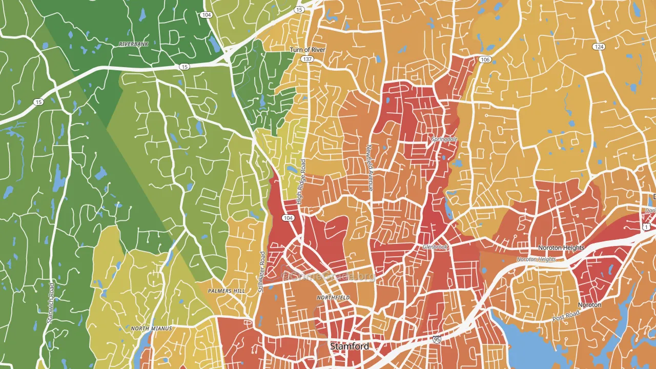 06905, CT Map of Vehicle Theft Rates