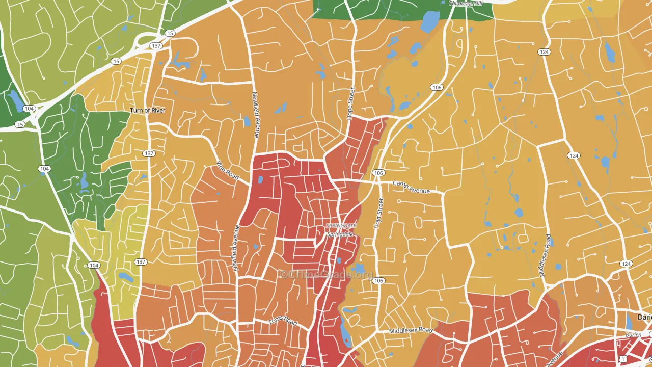 06907, CT Map of Vehicle Theft Rates