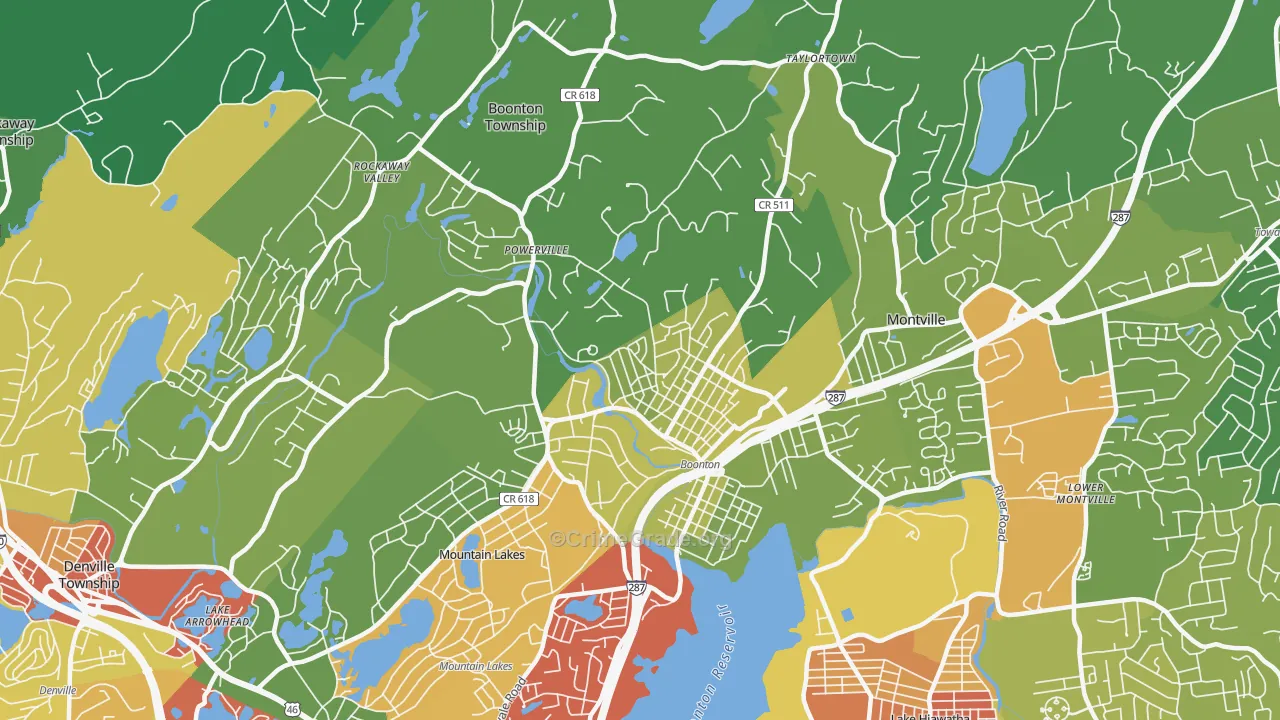 07005, NJ Map of Vehicle Theft Rates