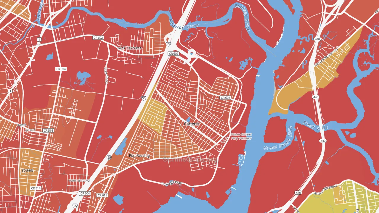 07008, NJ Map of Vehicle Theft Rates