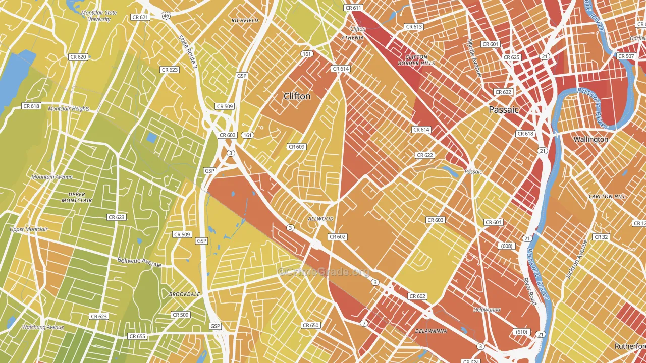 07012, NJ Map of Vehicle Theft Rates