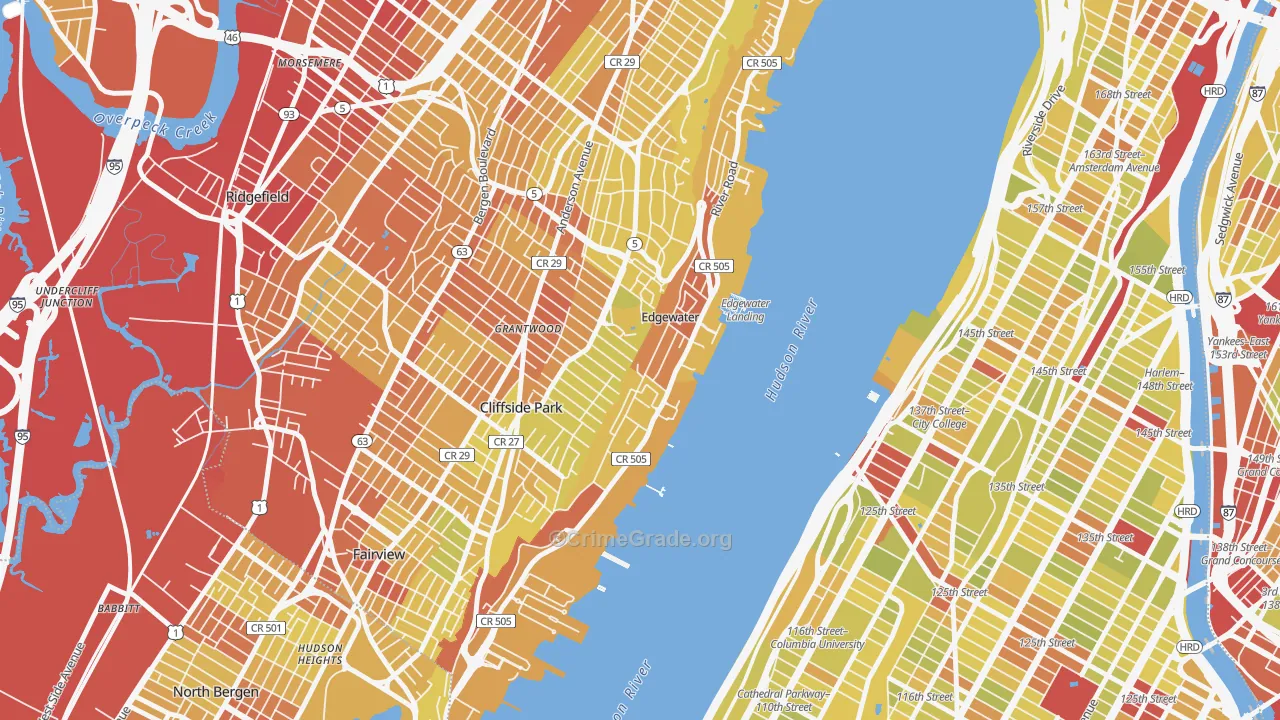 07020, NJ Map of Vehicle Theft Rates