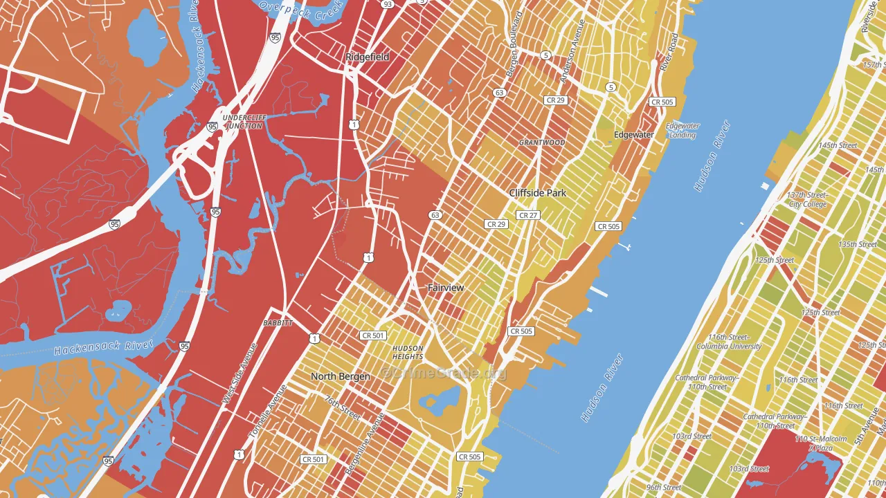 07022, NJ Map of Vehicle Theft Rates