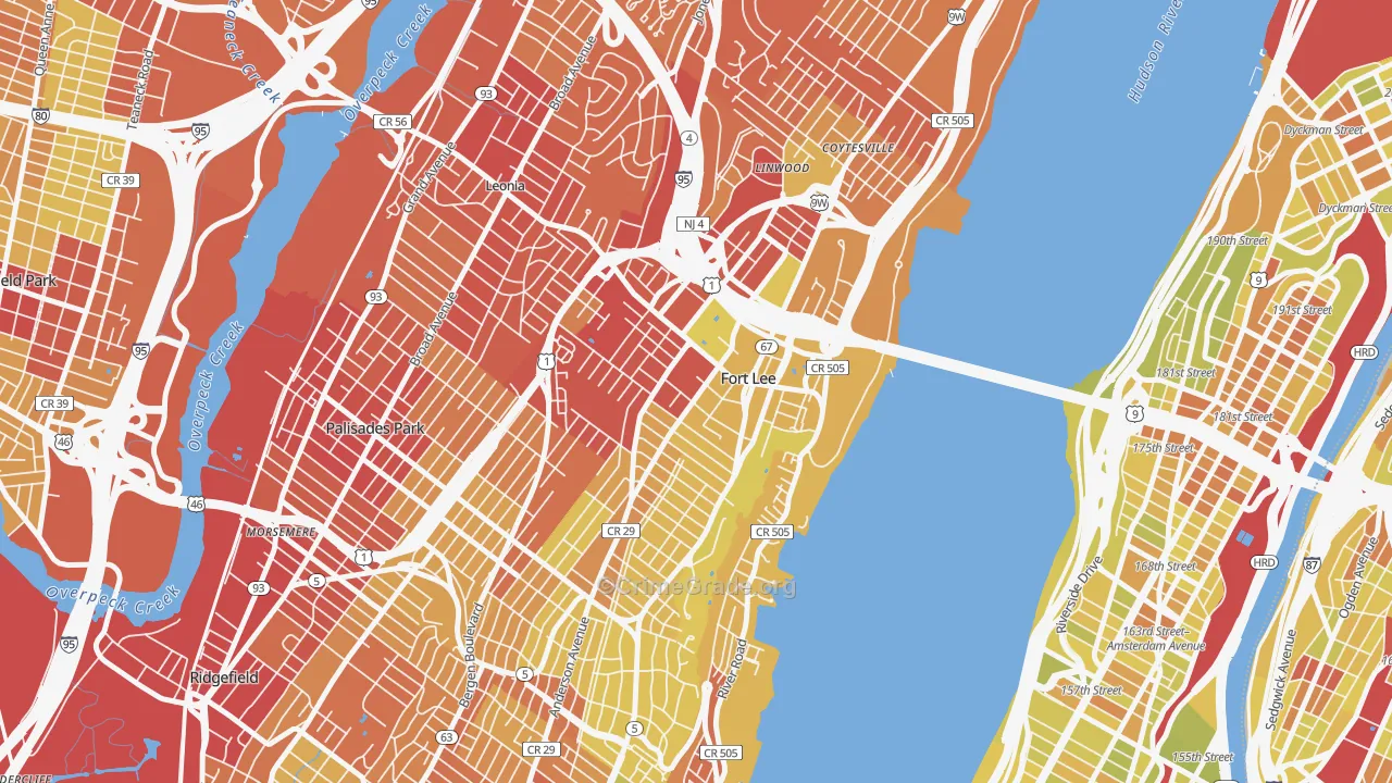 07024, NJ Map of Vehicle Theft Rates