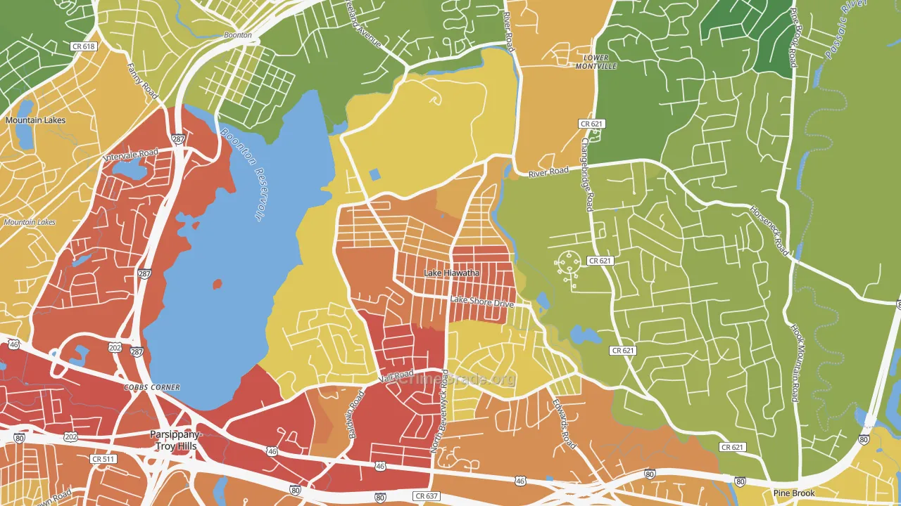 07034, NJ Map of Vehicle Theft Rates