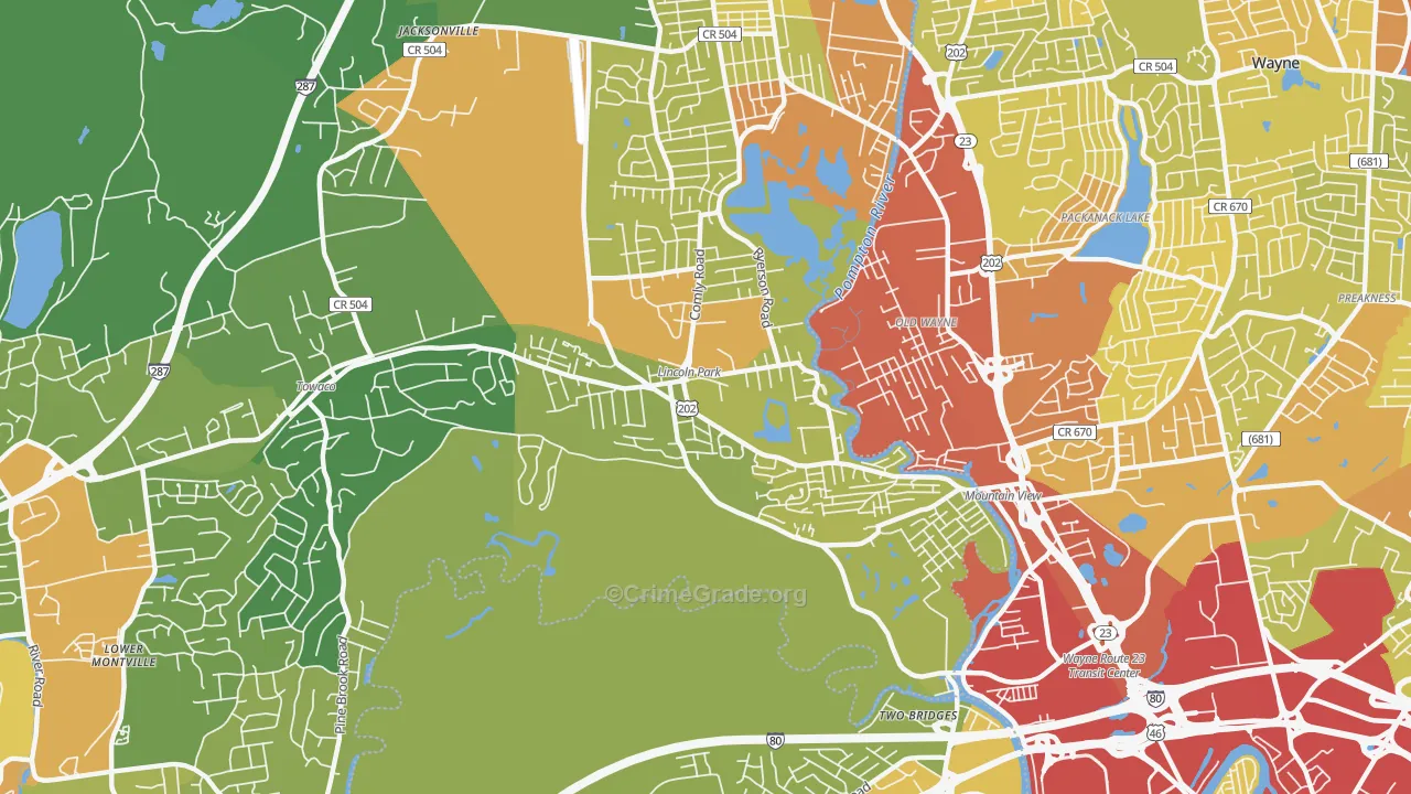 07035, NJ Map of Vehicle Theft Rates