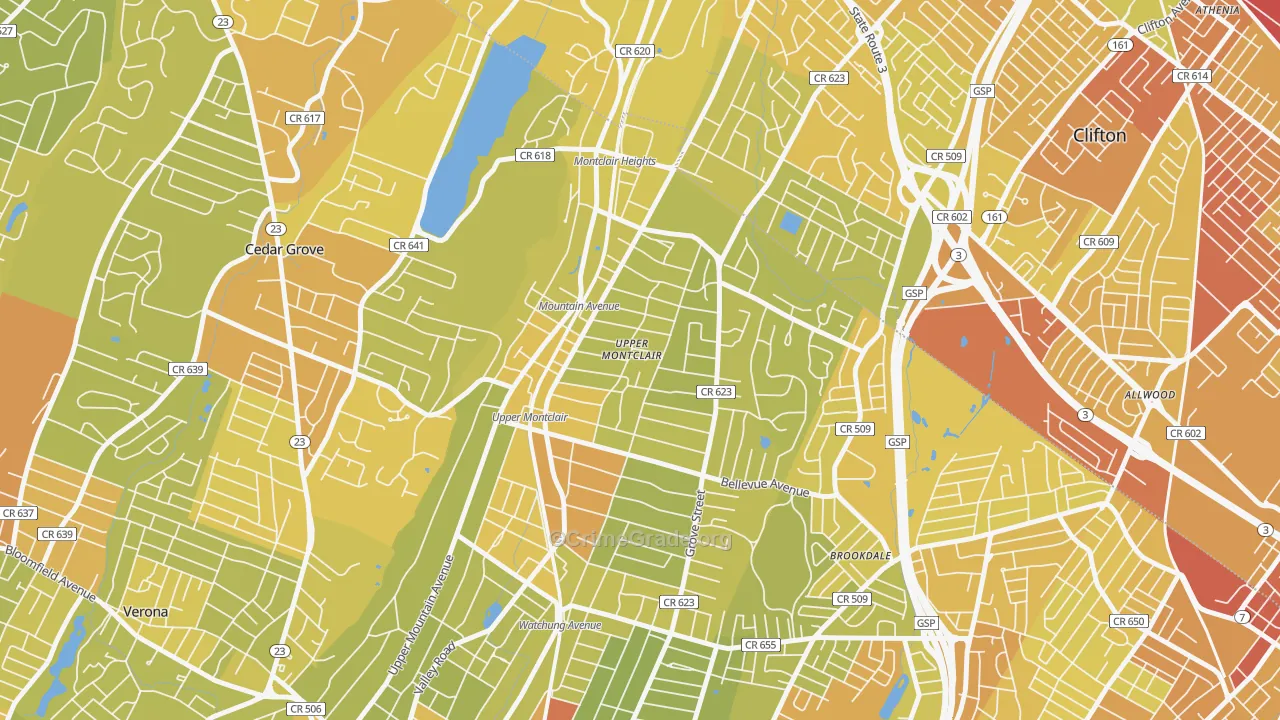 07043, NJ Map of Vehicle Theft Rates