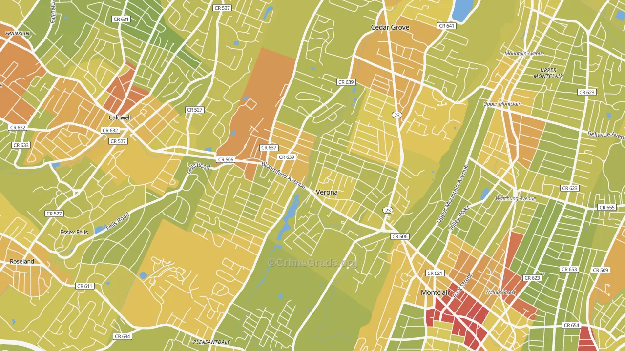 07044, NJ Map of Vehicle Theft Rates