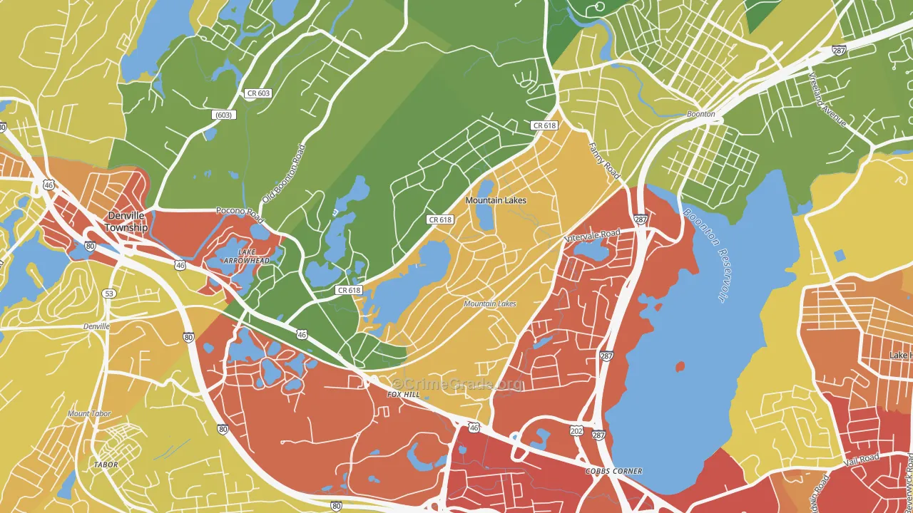 07046, NJ Map of Vehicle Theft Rates