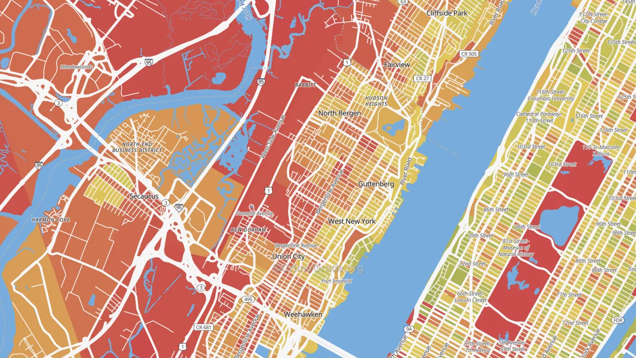 07047, NJ Map of Vehicle Theft Rates