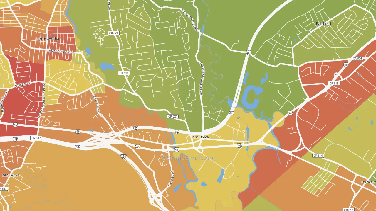 07058, NJ Map of Vehicle Theft Rates