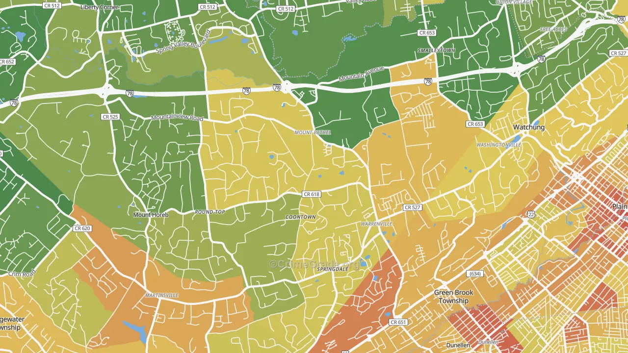 07059, NJ Map of Vehicle Theft Rates