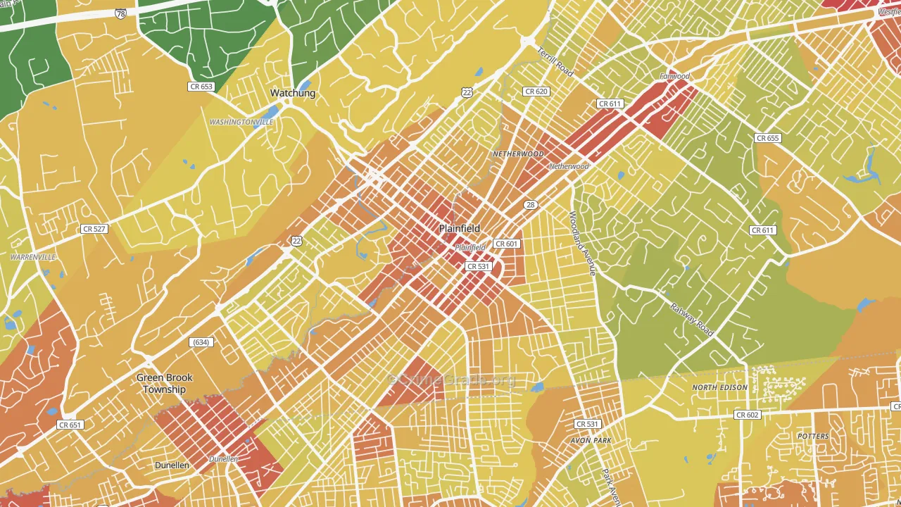 07060, NJ Map of Vehicle Theft Rates