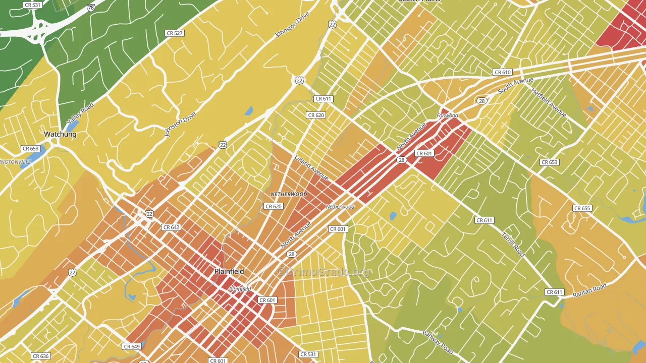 07062, NJ Map of Vehicle Theft Rates