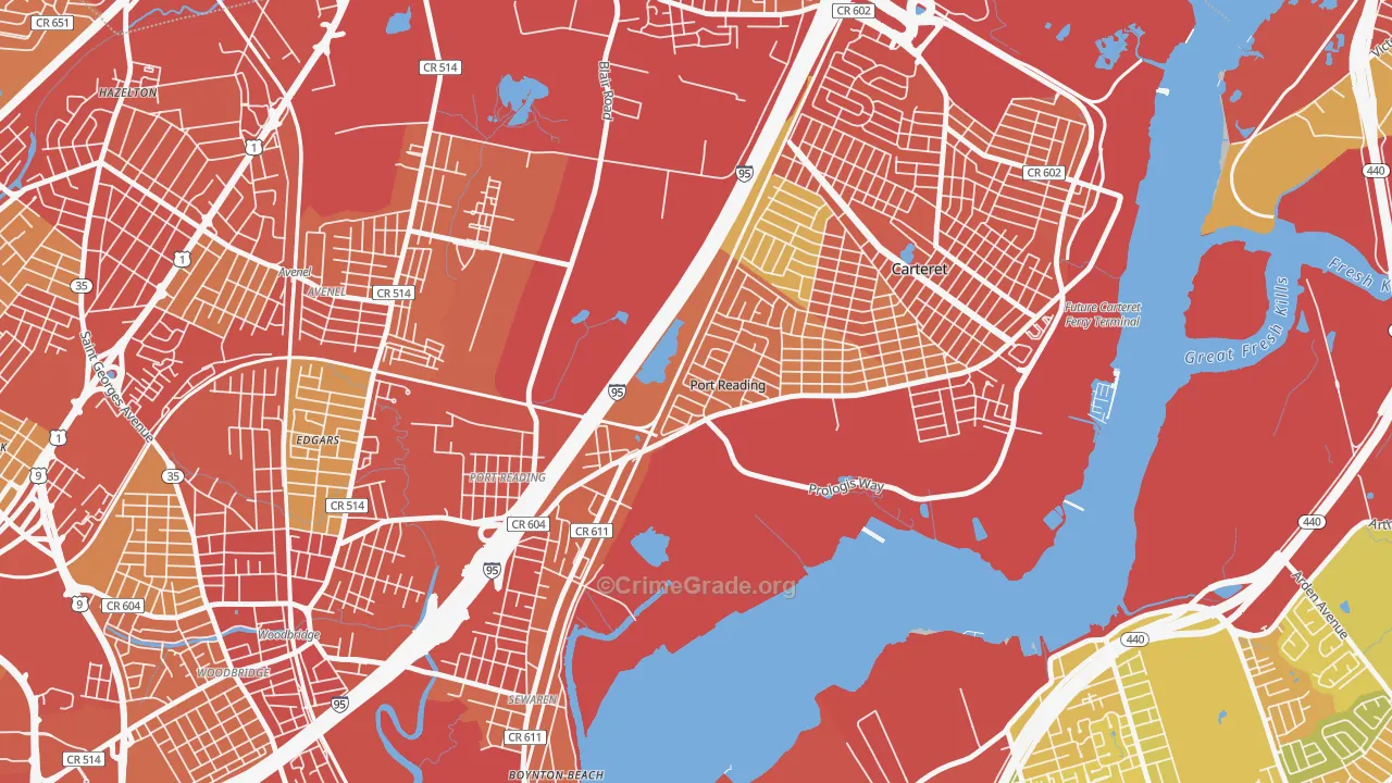 07064, NJ Map of Vehicle Theft Rates