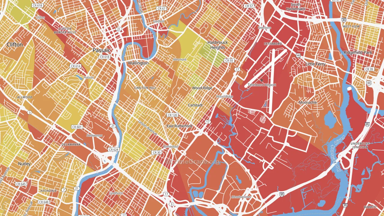 07072, NJ Map of Vehicle Theft Rates