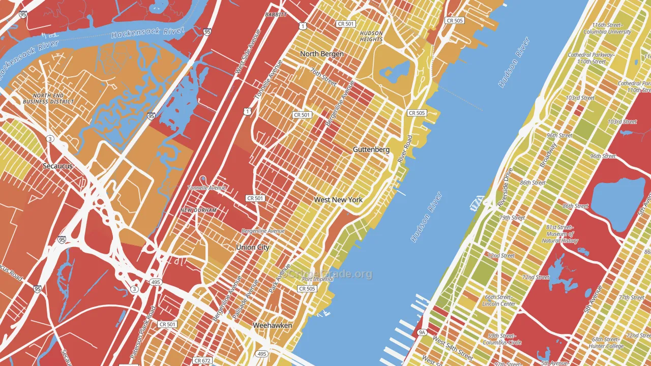 07093, NJ Map of Vehicle Theft Rates