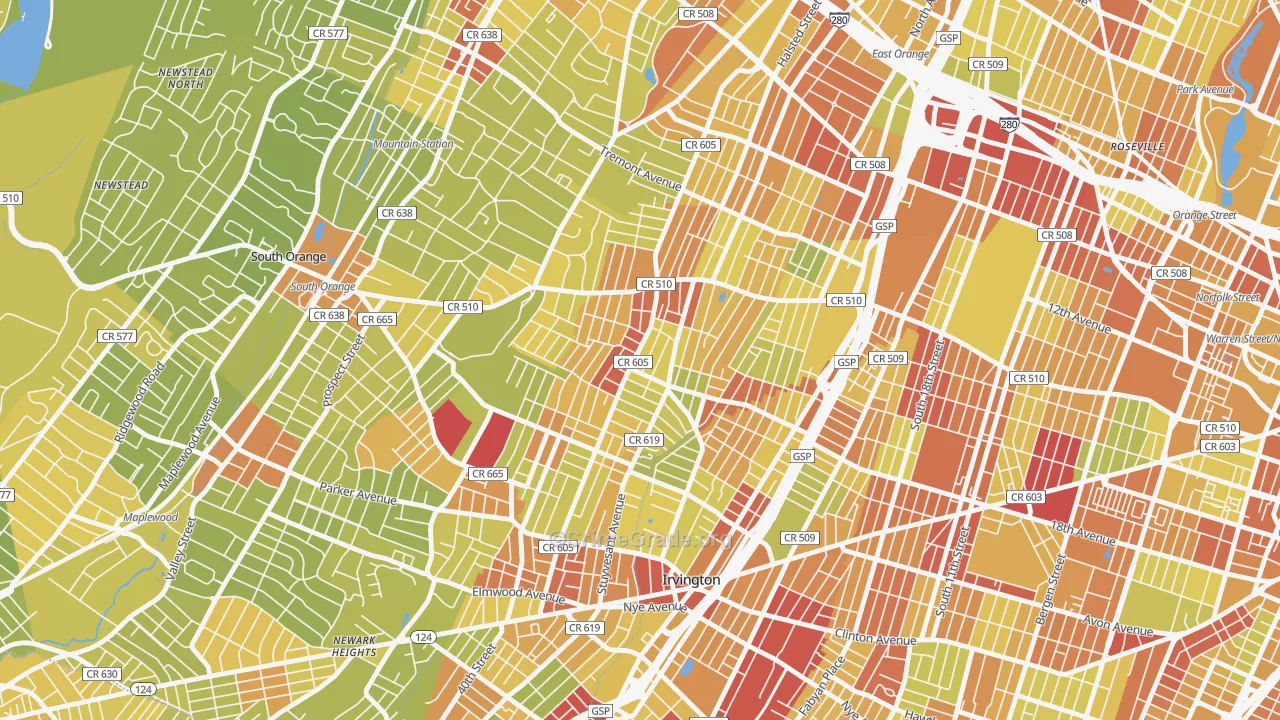 07106, NJ Map of Vehicle Theft Rates