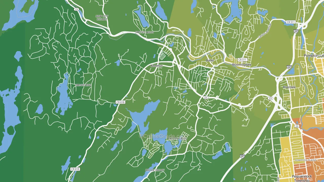 07405, NJ Map of Vehicle Theft Rates