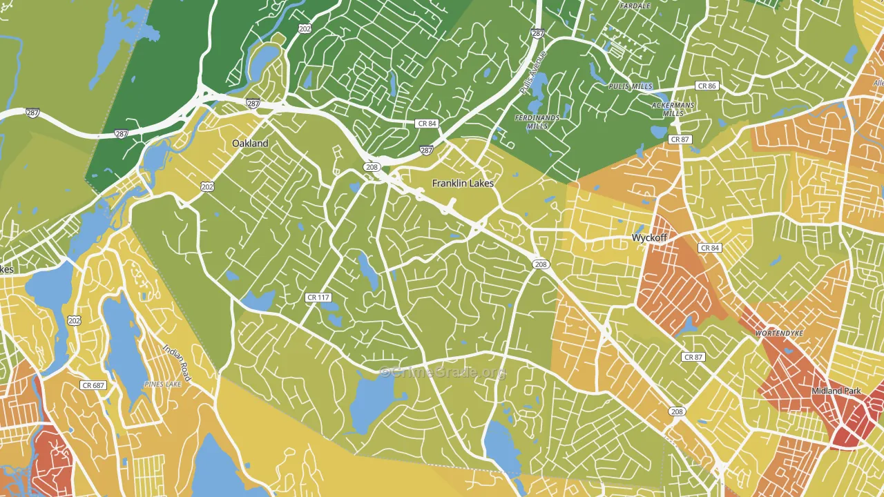 07417, NJ Map of Vehicle Theft Rates
