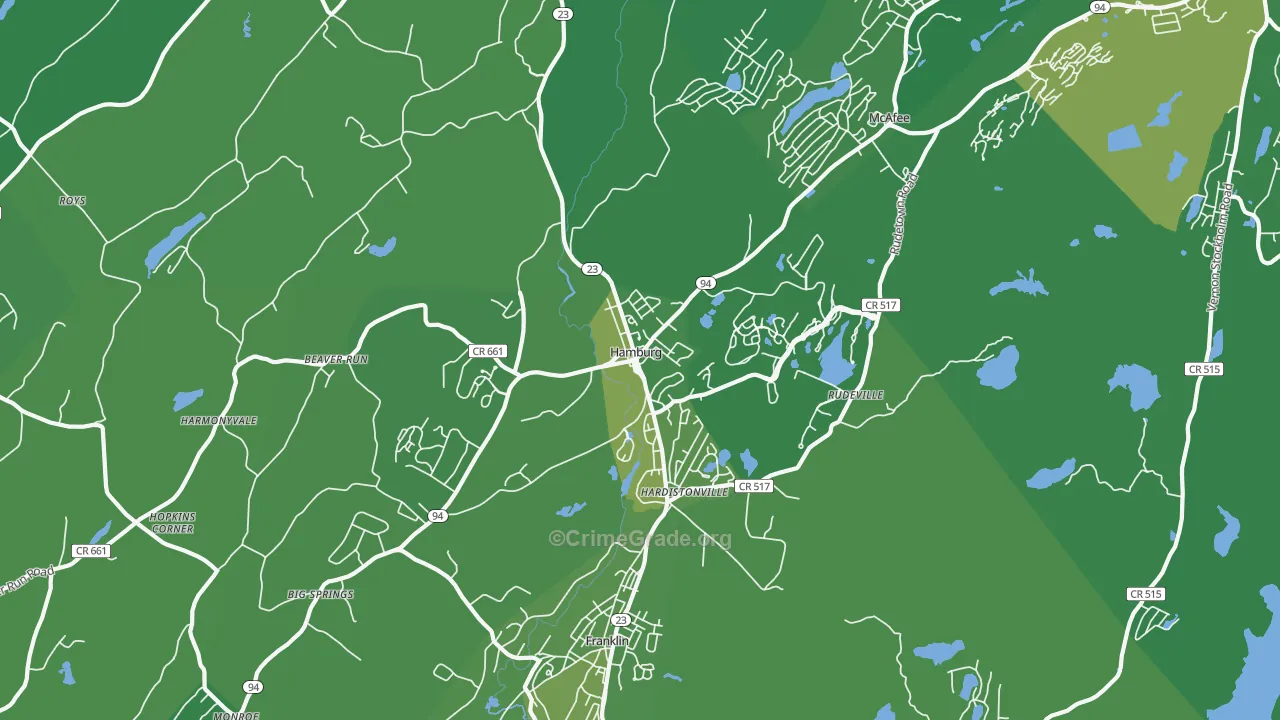 07419, NJ Map of Vehicle Theft Rates