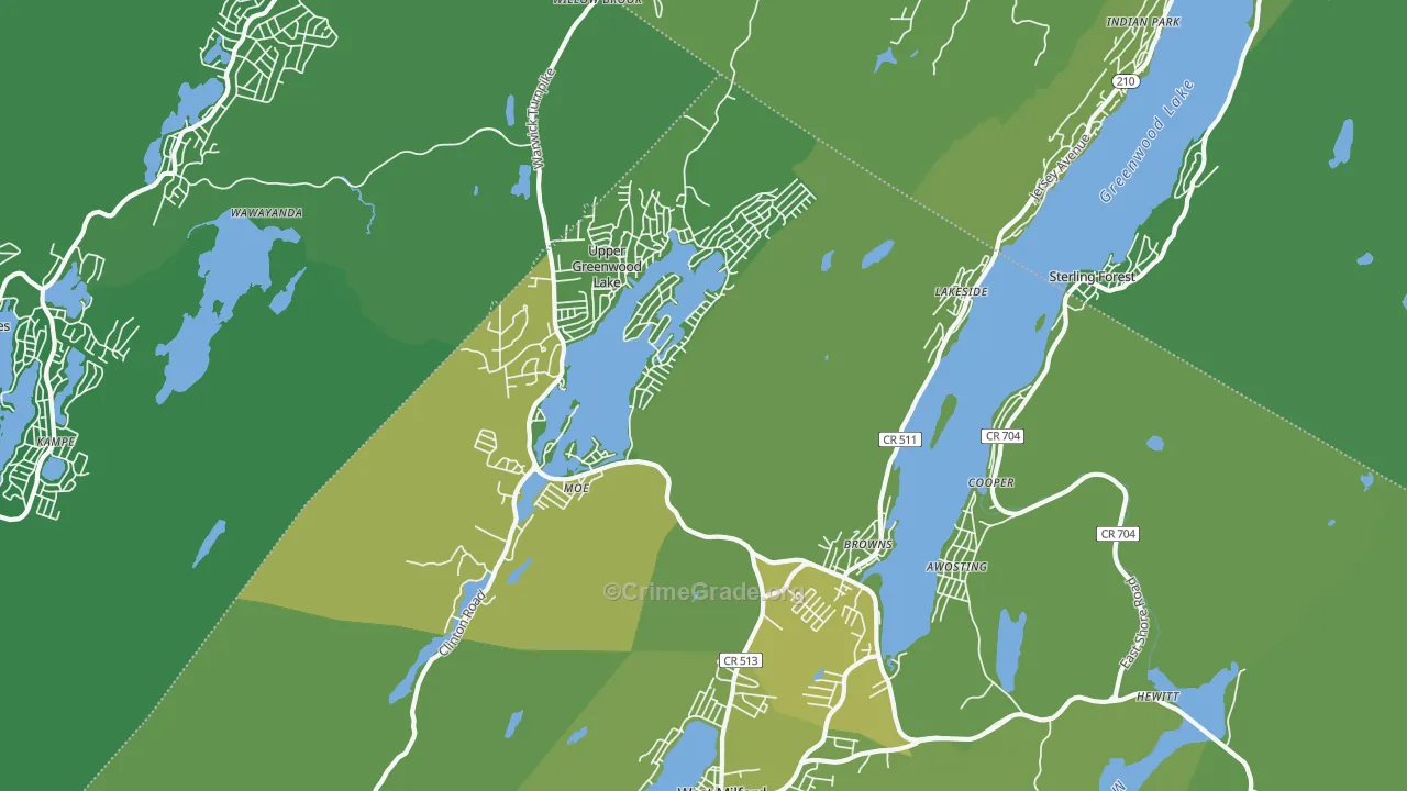 07421, NJ Map of Vehicle Theft Rates