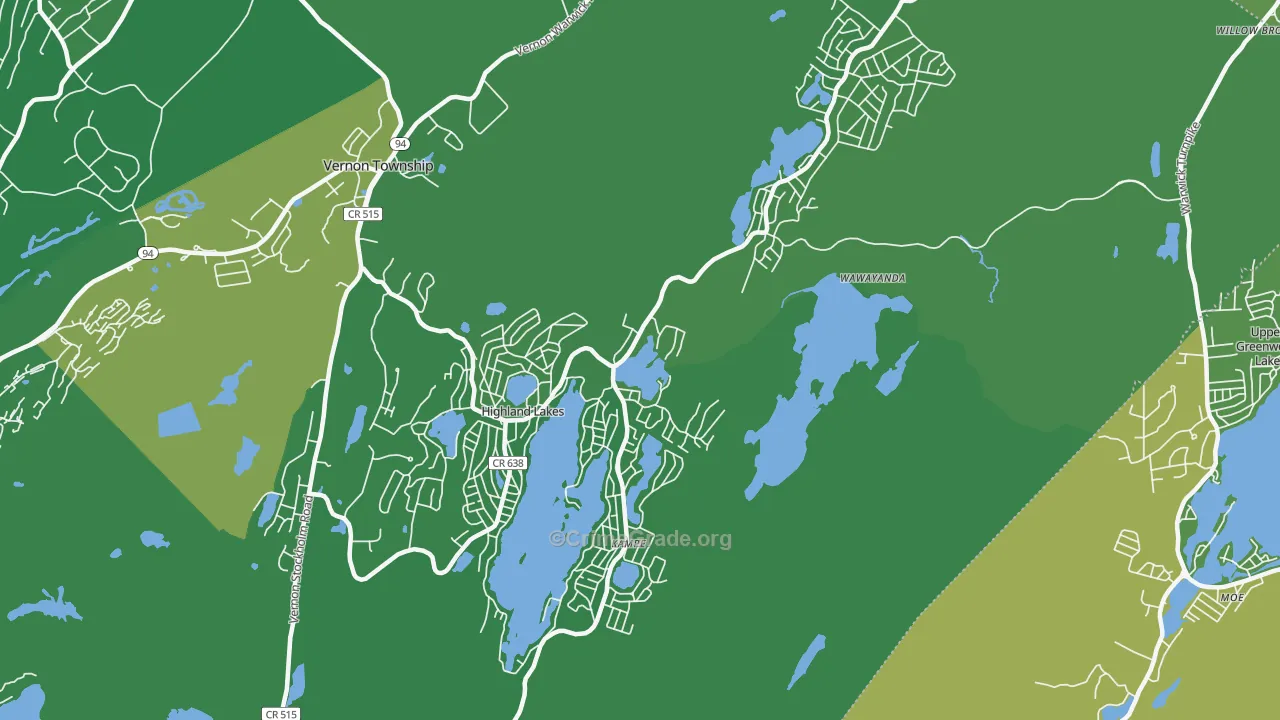 07422, NJ Map of Vehicle Theft Rates