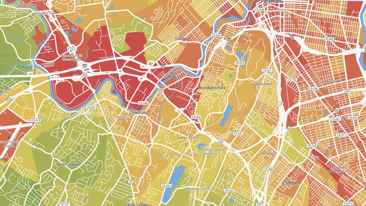 07424, NJ Map of Vehicle Theft Rates