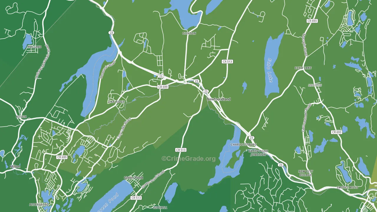 07435, NJ Map of Vehicle Theft Rates
