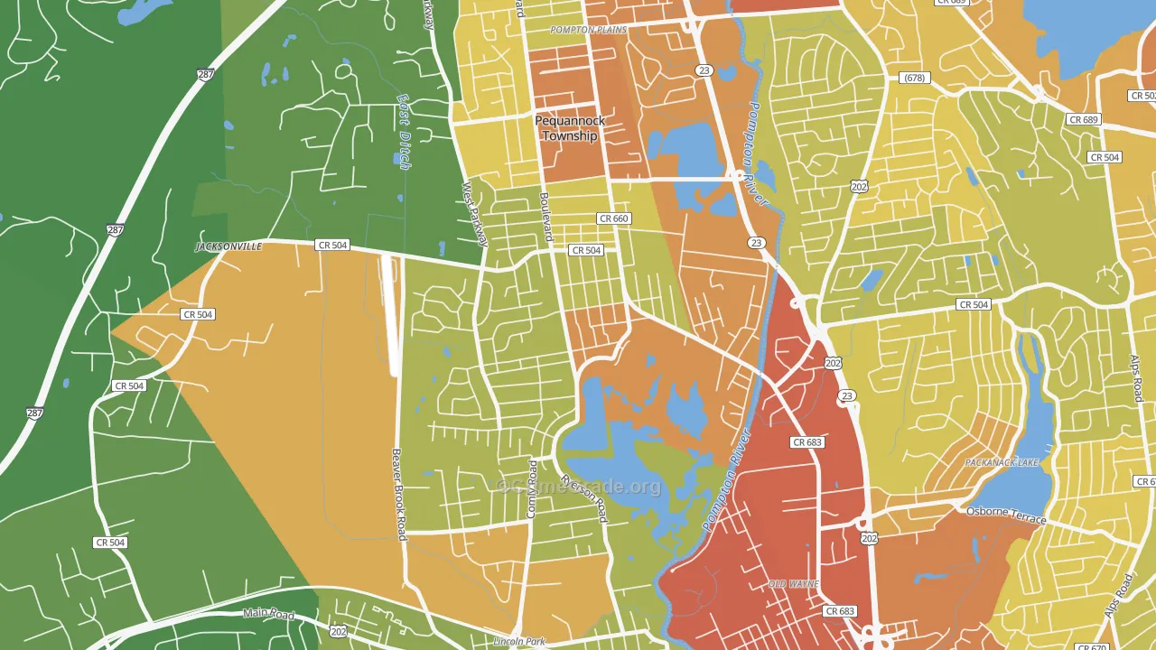 07440, NJ Map of Vehicle Theft Rates