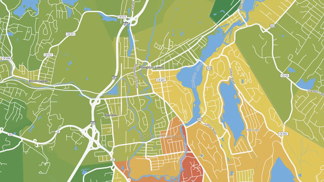 07442, NJ Map of Vehicle Theft Rates