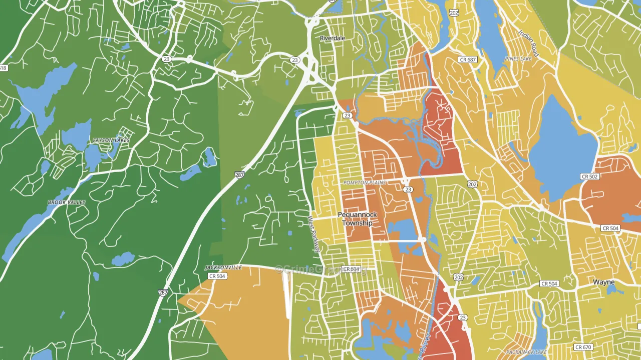 07444, NJ Map of Vehicle Theft Rates