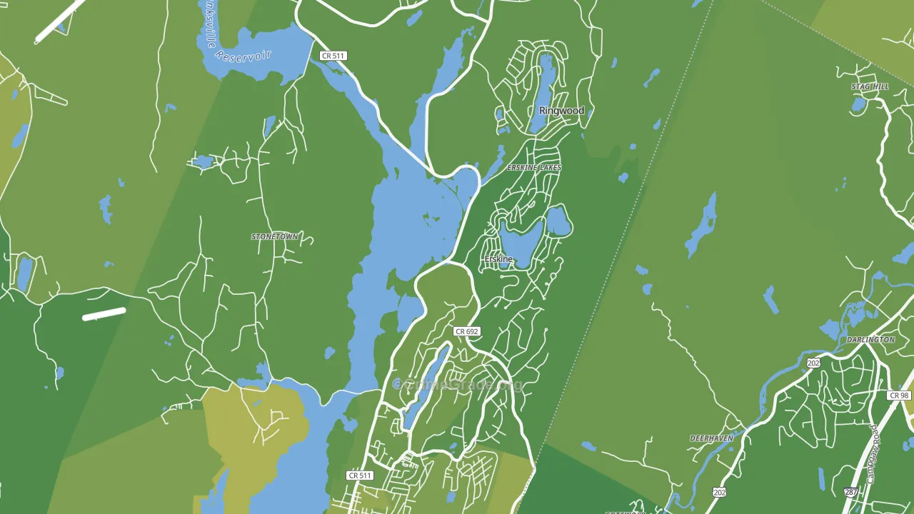 07456, NJ Map of Vehicle Theft Rates